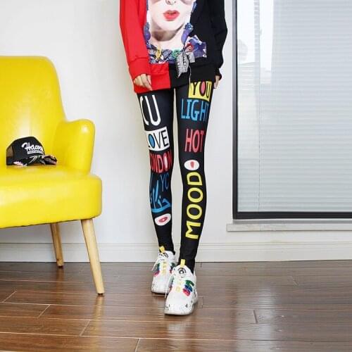 Letter Printed Fitness Legging Women Skinny Slim Sport Pencil Pants High Waist Push Up Leggings Jogger Sweatpants Gym Trousers