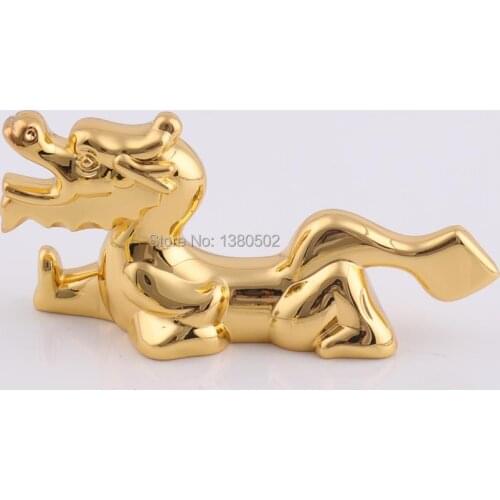 Fashion zinc alloy gold color top Grade Chinese Style Dragon Chopstick holder wedding Decorations Fork knife Rest Table