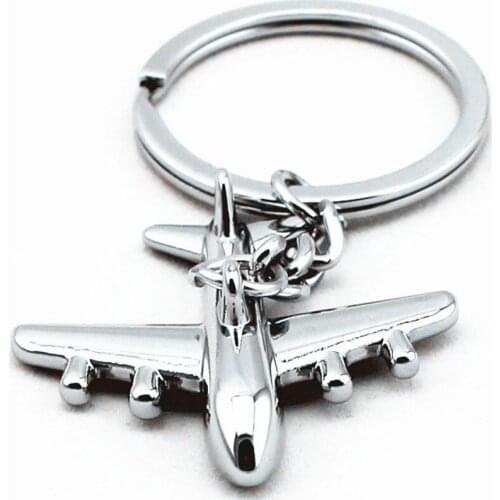 Fashion Airplane Model Keychains Modern Combat Aircraft Plane Key Chain for Women Men Bag Pendant Car Metal Key Rings