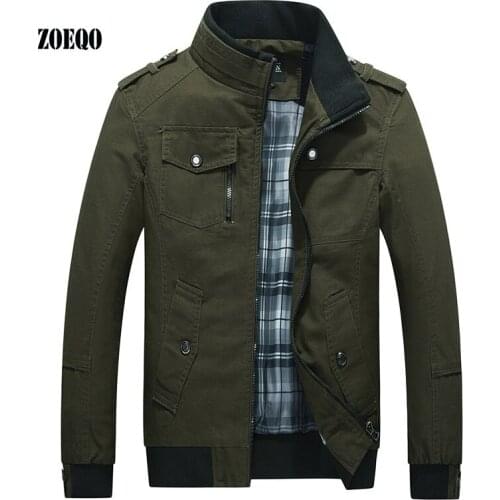 ZOEQO Spring Jacket men High quality male stand collar flight air force jacket autumn cotton mens jackets and coats