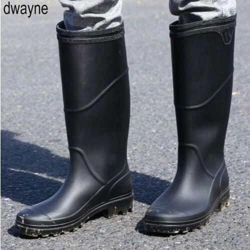 Rain Boots Men bot Winter Fishing Boots Work Antiskid Rubber Shoes Warm galoshes Waterproof Shoes Rain Shoes Snow Boots 2019