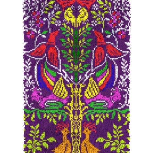 Latch hook kit with Pre-Printed Pattern Canvas for embroidery Embroidery kits For Adult Tapestry Crochet carpet hook mat Birds