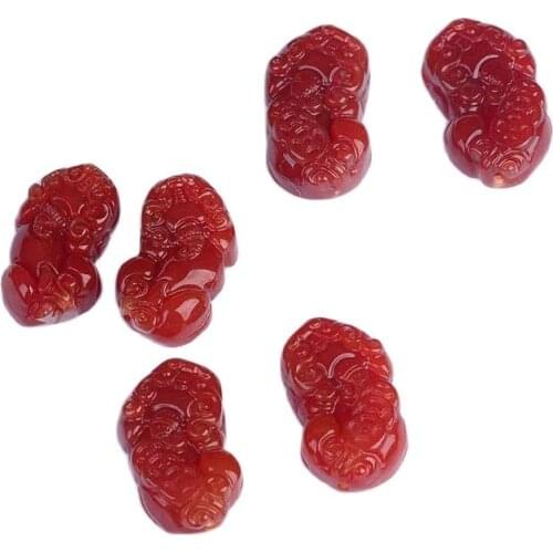 Natural crystal rose quartz Carved Brave Troops Amulet Lucky Pendant Necklace Fashion Animal Crystal Jewelry Beads