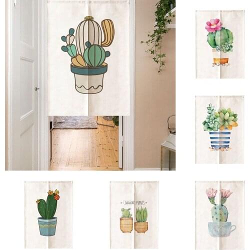 Nordic Green Plant Half Panel Curtain Without Punching Bedroom Kitchen Door Curtain Partition Curtain Doorway Hanging Curtain
