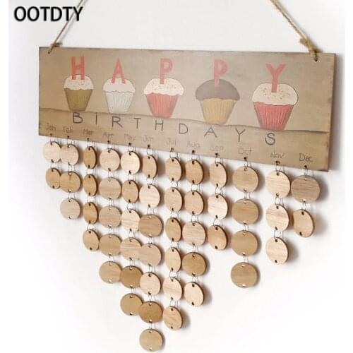OOTDTY 50Pcs Wooden Round Discs Slices Metal Ring For DIY Birthday Board Calendar Craft