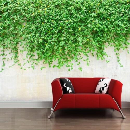 Custom 3D Photo Wallpaper Green Leaves Vine TV Background Wall Mural Restaurant Living Room Wall Decor Pastoral Style Wall Paper