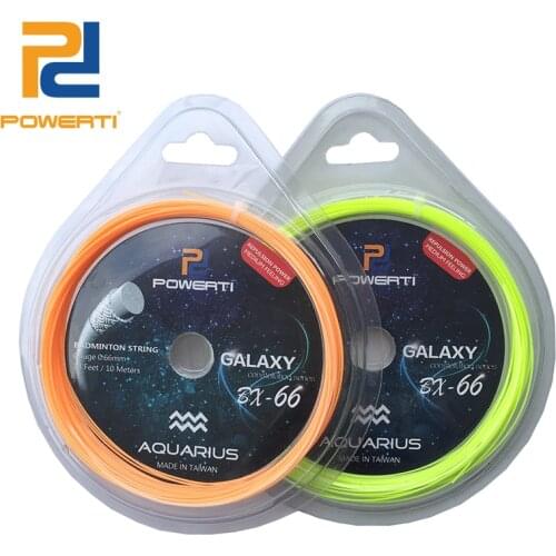 POWERTI 2pcs/lot 0.66mm Badminton Racket String Constellation 10m Training Racket String like BG65 24lbs-30lbs Good Quality