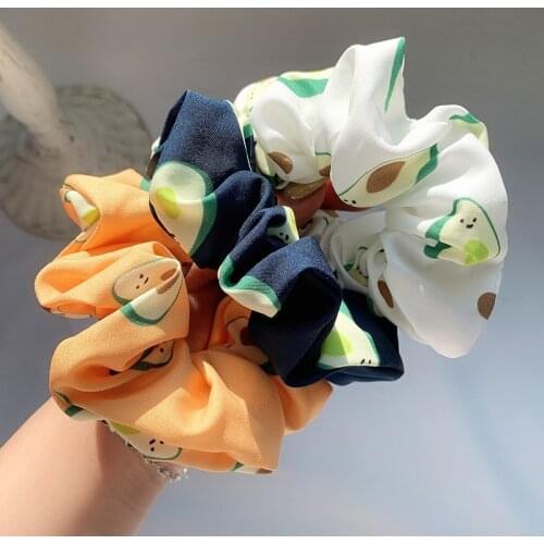 Hairlyah Retro Avocado Girl Large Intestine Hair Tie Hair Rope Elastic Ponytail Hair band Scrunchie Holder Headdress Accessories