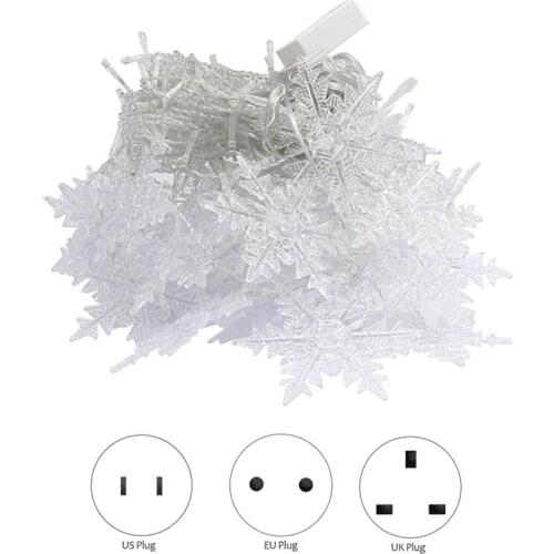 Christmas Led Curtain Window Snowflake String Fairy Lights Waterproof Xmas Decor