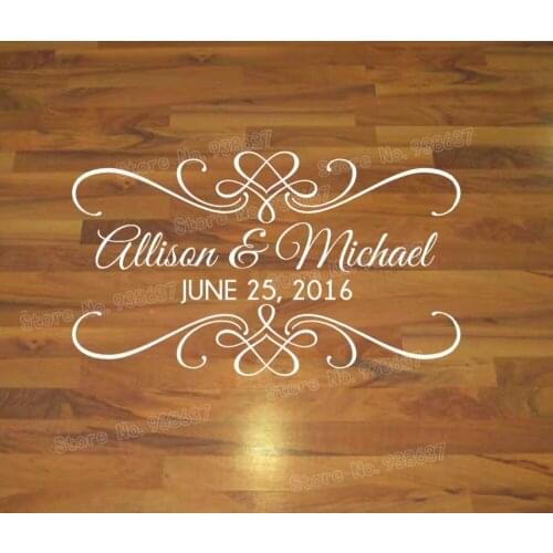 Wedding Decoration Stickers Personalized Dance Floor Decals Removable Custom Name Date Art Sticker Wallpaper Vinyl Decal ZB599