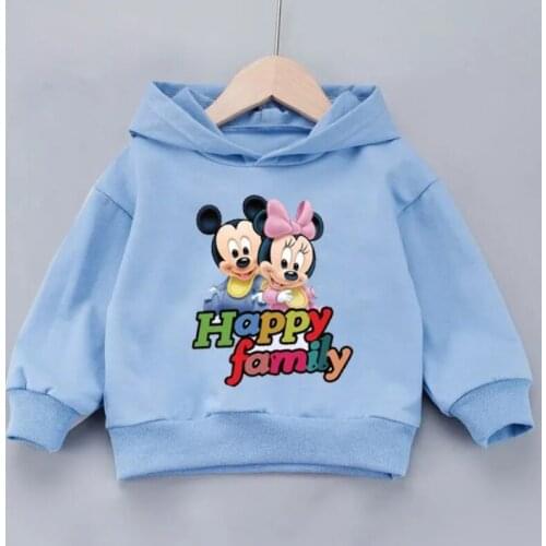 Fashion Springautumn Mickey Print Sweater Toddler Boys Girls Sweatshirt Casual Hoodies Baby Long Sleeve Hooded Children Clothing