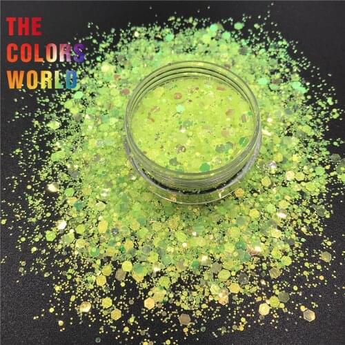 TCY043 Shinning Silver Yellow Color Hexagon Nail Glitter Nail Art Decoration Body Art Glitter Tattoo Handwork Tumblers Festival