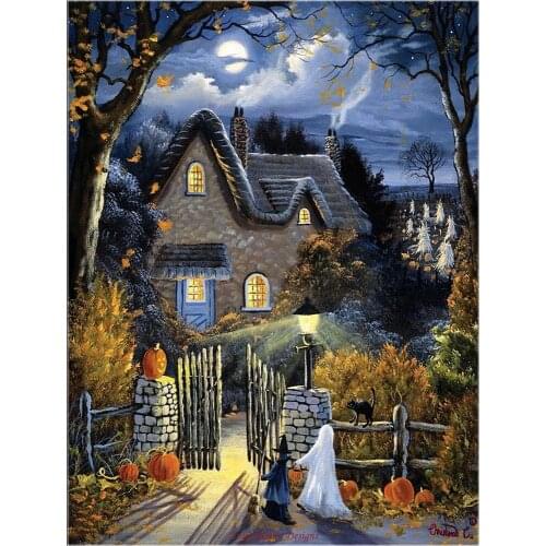 Embroidery Counted Cross Stitch Kits Needlework - Crafts 14 ct DMC DIY Arts Handmade Decor - Tesss Halloween