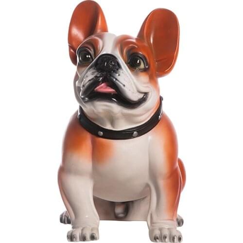 WU CHEN LONG BULLDOG ART SCULPTURE DECOR DOG STATUE PVC CRAFT MODERN WINDOW DRESSING HOME DECORATIONS ANIMAL FIGURINE R4830