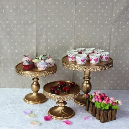 High Iron gear Golden high foot Cake disc west point heart Tray The wedding dessert platform compote glass Cake Exhibition frame