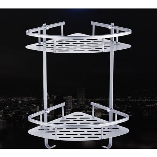 1PC Space Aluminum Bathroom Shelf Shower Shampoo Soap Cosmetic Shelf Bathroom Accessories Storage Organizer Rack Holder OK 0717