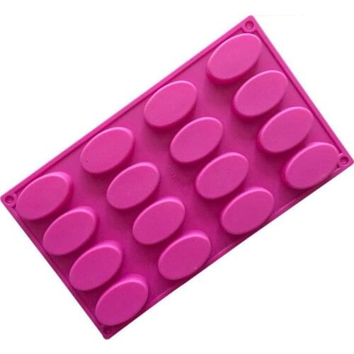 1pc Silicone 16 Hole Cake Mold Silicone Cake Pan Oval Soap Mold Egg Tart Mold Pudding Jelly sugarcraft tools