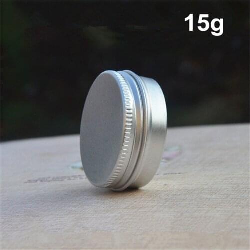 100 X Fashion Aluminum Empty Cosmetic Tin Pot Lip Balm Jar Containers Oil Wax 15ml/pc