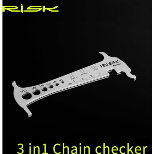 Risk Bicycle Chain Wear Checker Indicator Repair Tool Mountain Road Chains Gauge Measurement Ruler 3 In 1 Chain Bike Accessories