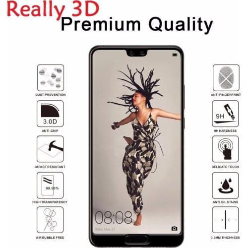 3D Full Cover Screen Protector Glass For Huawei P20 9H Tempered Glass for Huawei P20 Lite P20 Pro Glass Film Full Cover
