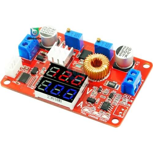 5A 75W three-digit display constant current constant voltage step-down power module DC5V-35V red blue display voltage Module