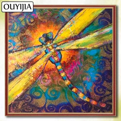 Dragonfly OUYIJIA Bird Animal Butterfly 5D DIY Diamond Painting Full Square Picture Of Rhinestone Diamond Mosaic Embroidery Sale