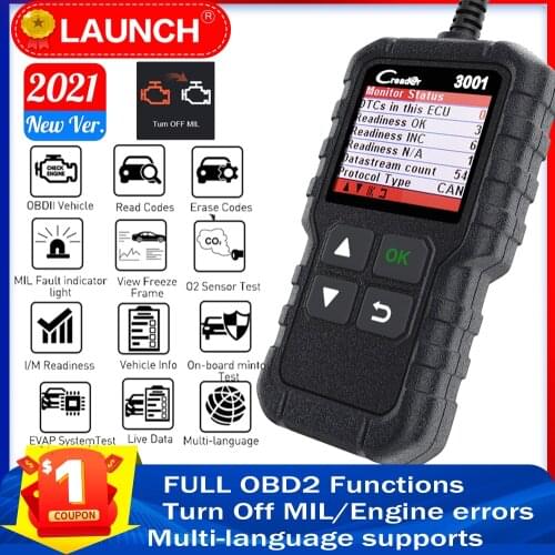 Launch X431 CR3001 Auto Diagnostic Tool With EOBD/OBDII Functions OBD 2 Scaner Code Reader PK OM123 ELM327 V1.5