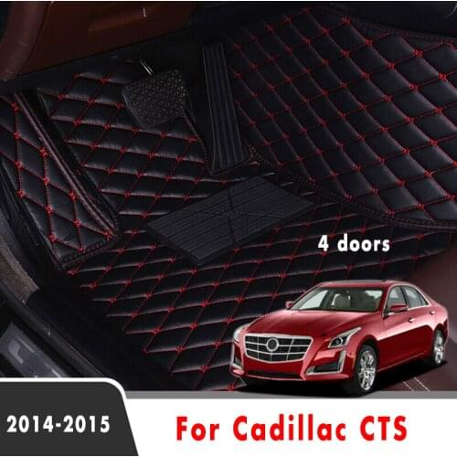 Car Floor Mats For Cadillac CTS 4 doors 2015 2014 Auto Leather Carpets Interior Accessories Waterproof Decoration Styling Custom