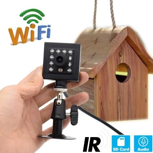 Camhipro 2MP 5MP HD SD Card Built-in Audio Video 940nm IR Night Vision Wifi Wireless Birdhouse IPCamera with Double Bracket