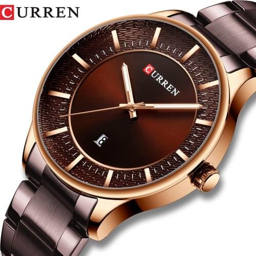 CURREN Relogio Masculino Fashion Male Clock Man Stainless Steel Band Watch Men Quartz Wristwatch with Date Casual Business Gift