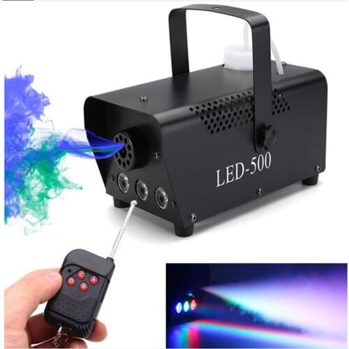 Fast shipping disco colorful smoke machine mini LED remote fogger ejector dj Christmas party stage light fog machine
