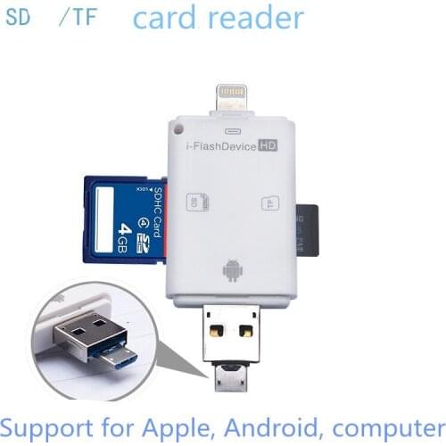 3 in 1 i Flash Drive USB Micro SD SDHC TF Card Reader Writer for iPhone pro 11 X MAX 5/5s/6/6 plus/ipad/Samsung OTG Phones