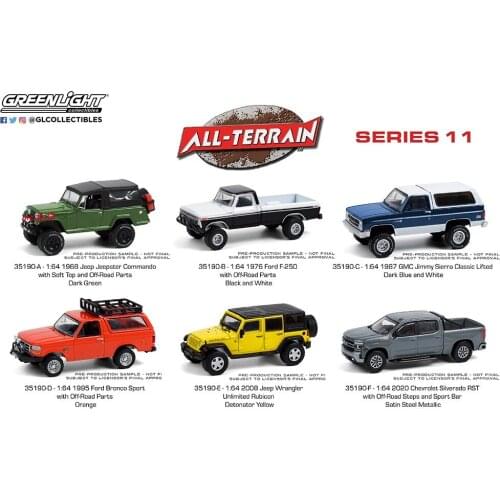 GreenLight 1:64 All Terrain 11 - Group (Flat, b2b) Alloy model car Metal toys for childen kids diecast gift
