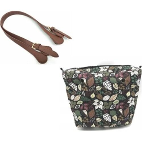 1 piece canvas bag &1 pairs handles one set match bag handle and insert for classic size handbag for obag