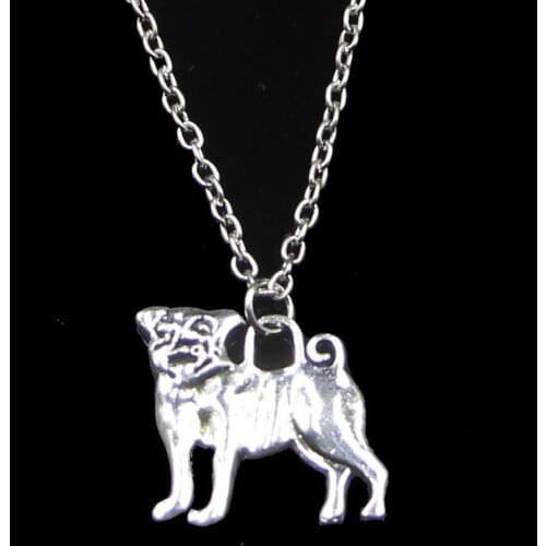 Fashion 20*22mm Dog Pug Pendant Necklace Link Chain For Female Choker Necklace Creative Jewelry party Gift