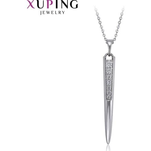 Xuping Fashion Jewelry for Women Rhodium Color Plated Pendant Necklace Sword Shape Beautiful Gifts 45348