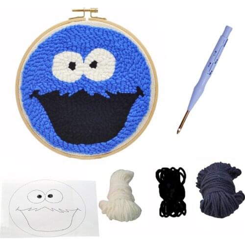 Handmade Smile Face Punch Needle Kit with Yarn Embroidery and Wool Work Beginner-Friendly Sewing Kits Decor Gift