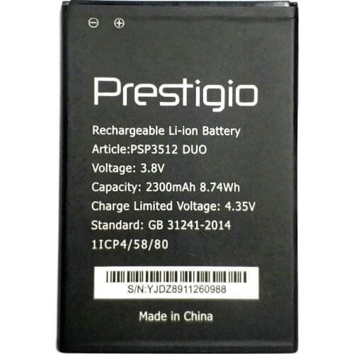 New 3.8V 2300mAh PSP3512 Battery Replacement for Prestigio Muze B3 PSP3512 DUO PSP3512DUO Phone