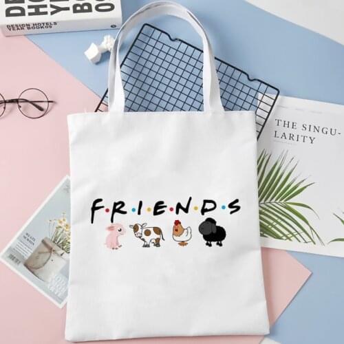 Vegan 2021 New Canvas Bag Shopping Shoulder Tote Bags Kawaii Vintage Large Capacity Gothic Cartoon Painting Handbags