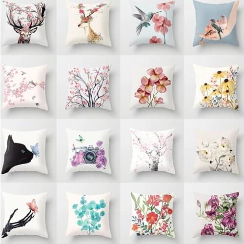 Flowers Lavender Pillow Case Pillowcover Sofa Nordic Bohemian Pillows Decor Home Furry Outdoor Sofa Cushions Waterproof Custom