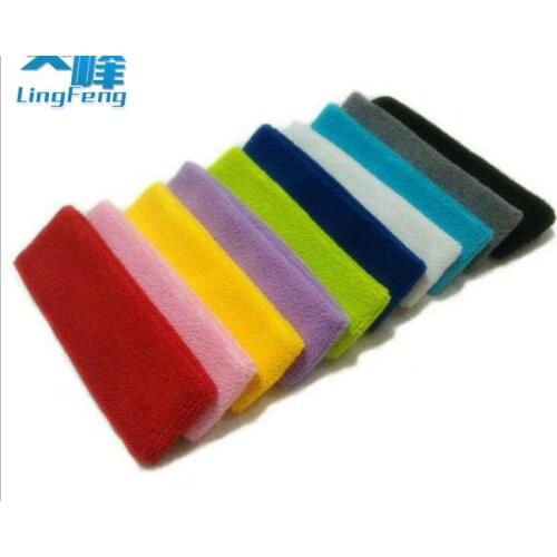 Whole Sale 500pcs/lot Cotton Sport Sweat Sweatband Headband Yoga Gym basketball Stretch Unisex Head Band Mixed colors