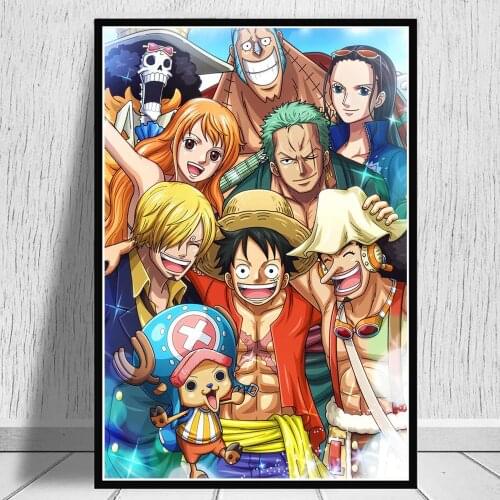 Popular Japanese Anime Poster And Prints Cartoon Luffy Canvas Painting On Wall Art Decorative Mural Picture For Living Room