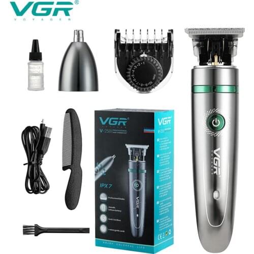VGR IPX7 professional grooming set nose trimmer electric 2in1 hair clipper for men facial trimer hair cutter machine hair cut