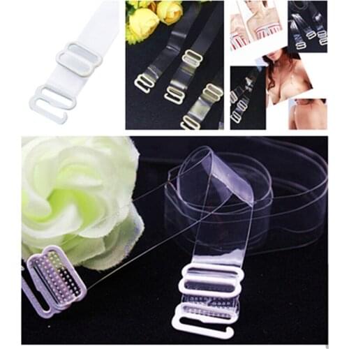 Hot Sale1Pairs Clear Bra Straps Belt Women Transparent Adjustable Womens Elastic Shoulder Hook Invisible Intimates Accessories