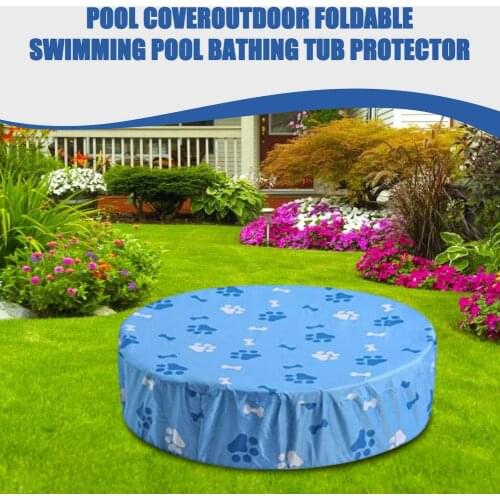 Fold Swimming Pool Cover 82/122/162cm Dust Cover Pool Cover Cat Paw Round Rainproof Pool Cover Solar Tarpaulin Protection Cover