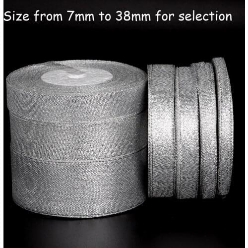 Mix Sizes Glitter Silver Ribbons 25Yard Metallic Luster Webbing For Wedding Christmas Invitation Decoration Card Gift Warpping