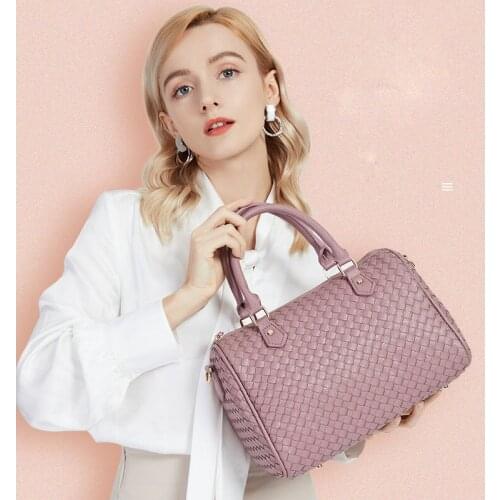 Luxury Women Pu Woven Shoulde Handbag Fashion Large Capacity Female Shoulder Bags High Quality Ladies Boston Crossbody Bag