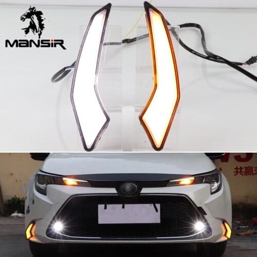 LED Daytime Running Light Daylights ABS Car DRL For Toyota Corolla L/LE/XLE US 2019 2020 Turn Signal headlights Auto Foglamps