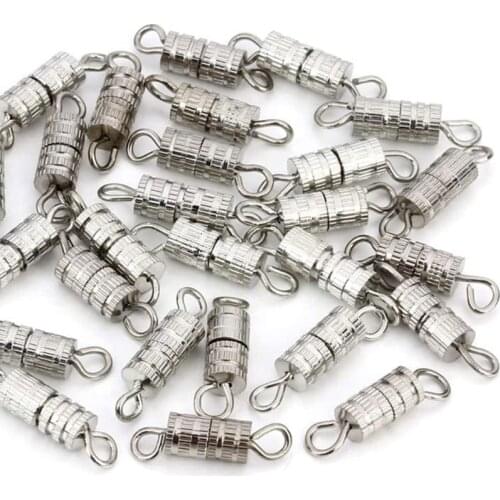 20pcs 4x14mm Cylinder Screw Clasps Barrel Screw Twist Clasps Connector for DIY Jewelry Accessories Making Necklaces