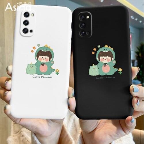 ASINA Liquid Silicone Case For OPPO Reno 5 4 3 2 Pro Shockproof Cute Cartoon Cover Bumper For Realme X7 Find X3 X2 Lite Neo Capa